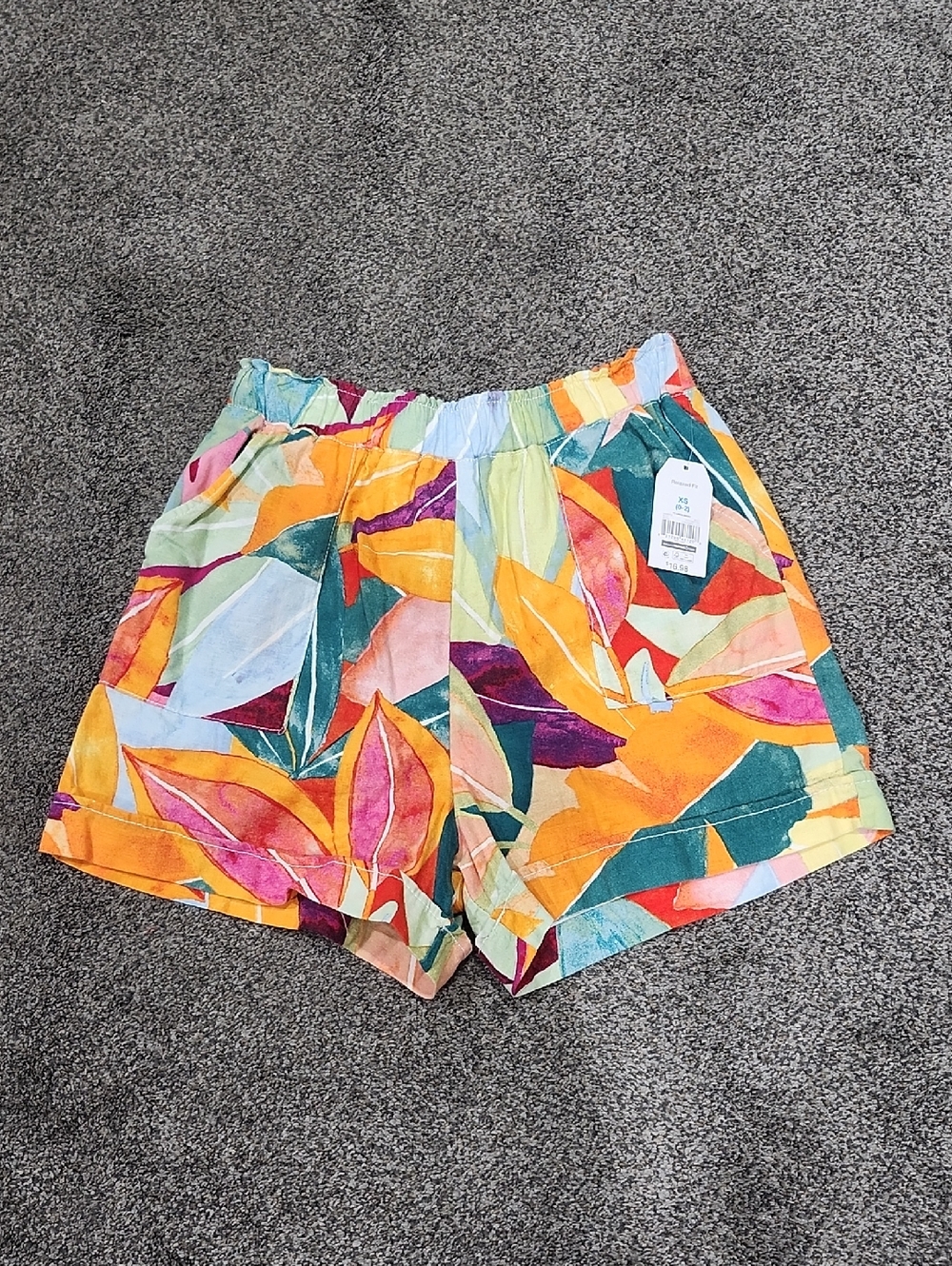 Bright Tropical Print Women’s Elastic Waist Shorts